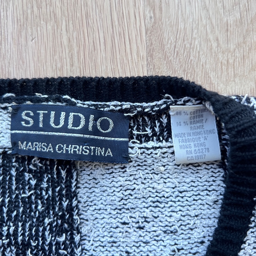 Vintage Marisa Christina Studio Checkerboard Knit Sweater Vest - Picture 2 of 2
